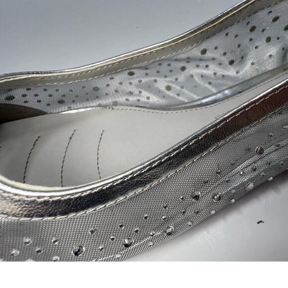 Rialto Angela Mesh Flats, Metallic Silver size 7.5 M, Breathable Comfort Insole - Picture 12 of 13